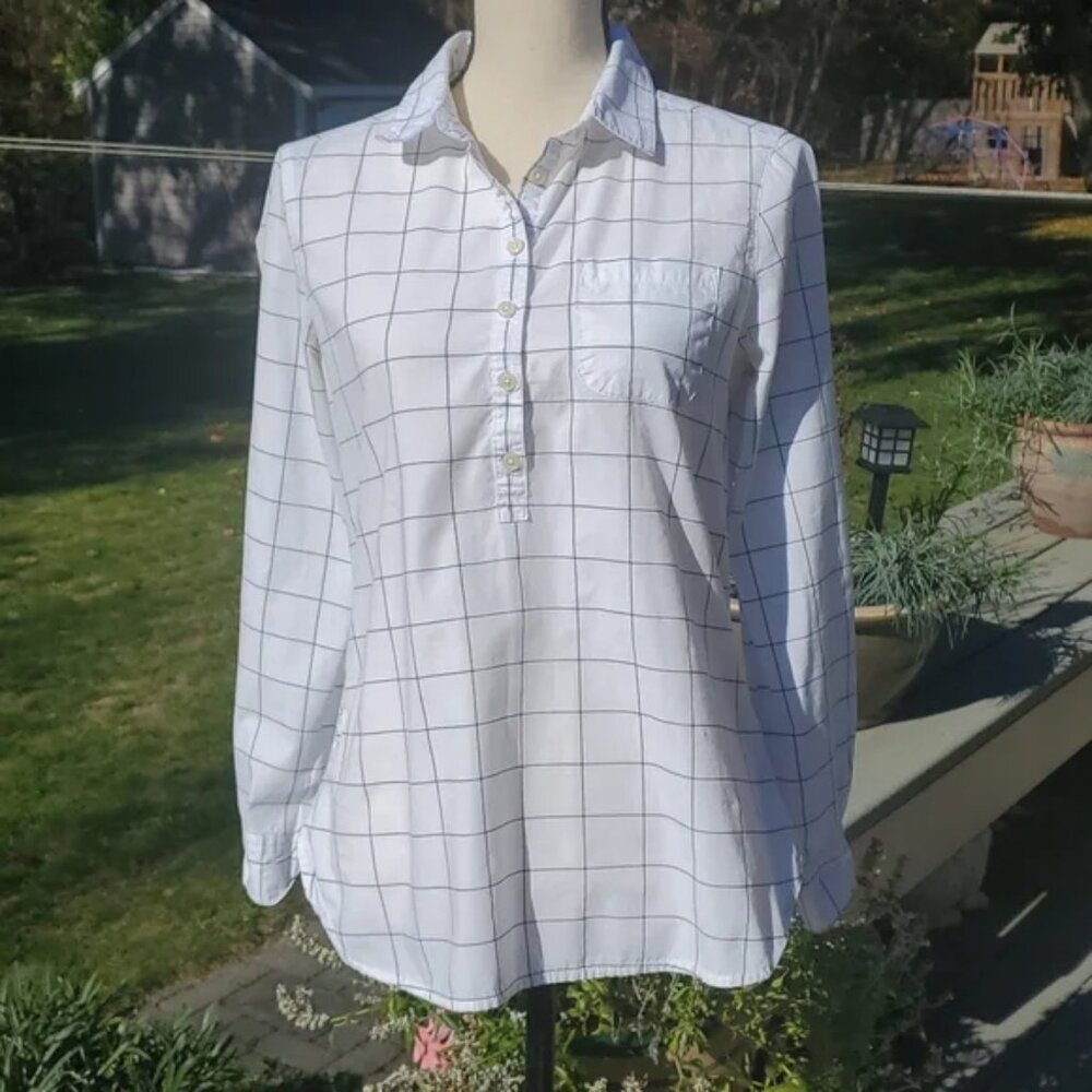 Per Se 1/4 Button Down Shirt | Per Se Window Pane Shirt